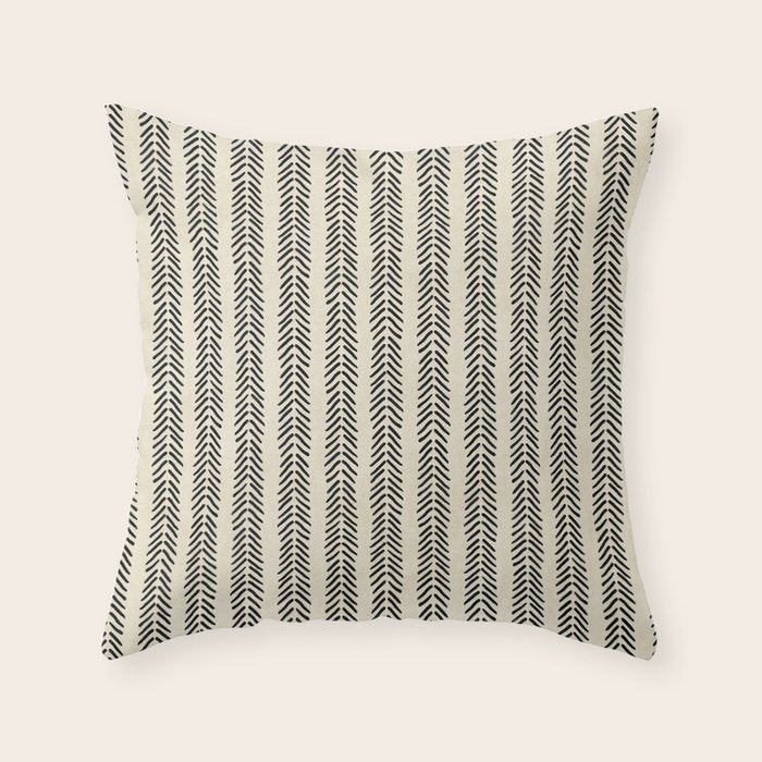 Small Black And White Arrowheads Throw Pillow