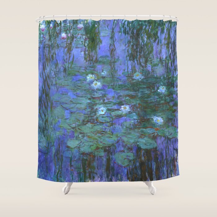 Claude Monet "Water Lilies" (7) Shower Curtain