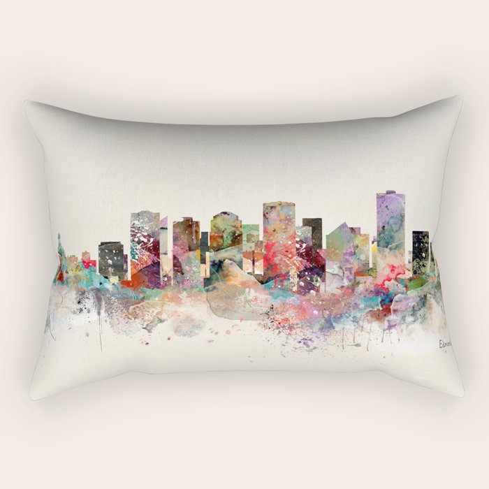 Edmonton Canada Skyline Rectangular Pillow