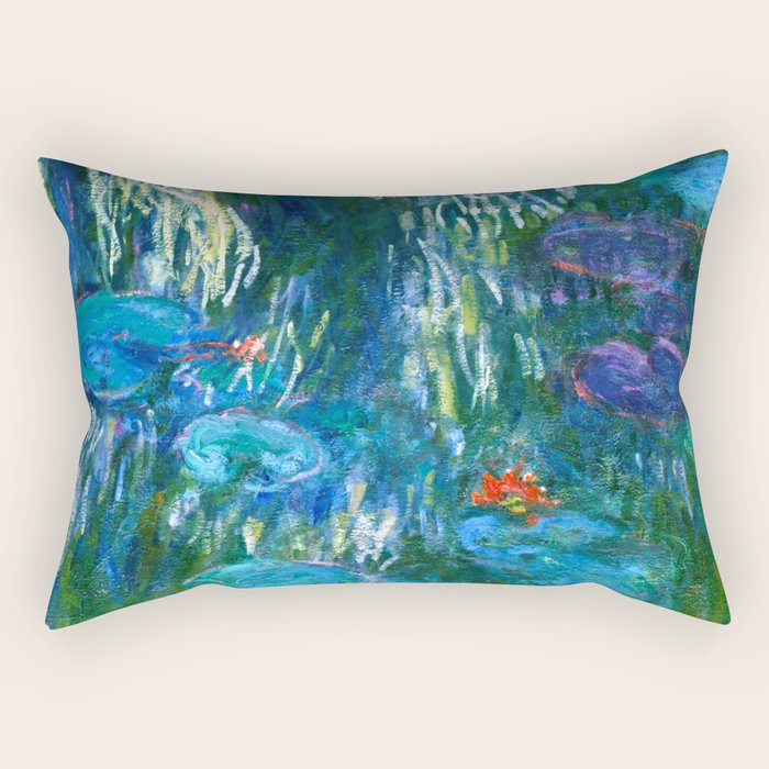 Claude Monet "Water Lilies" (16) Rectangular Pillow