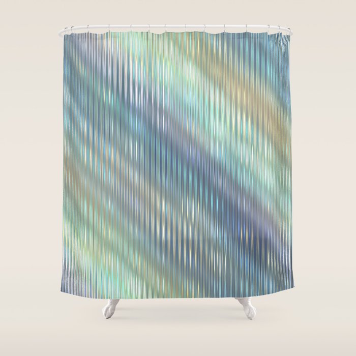 Striped Abstract Glass Relection Shower Curtain