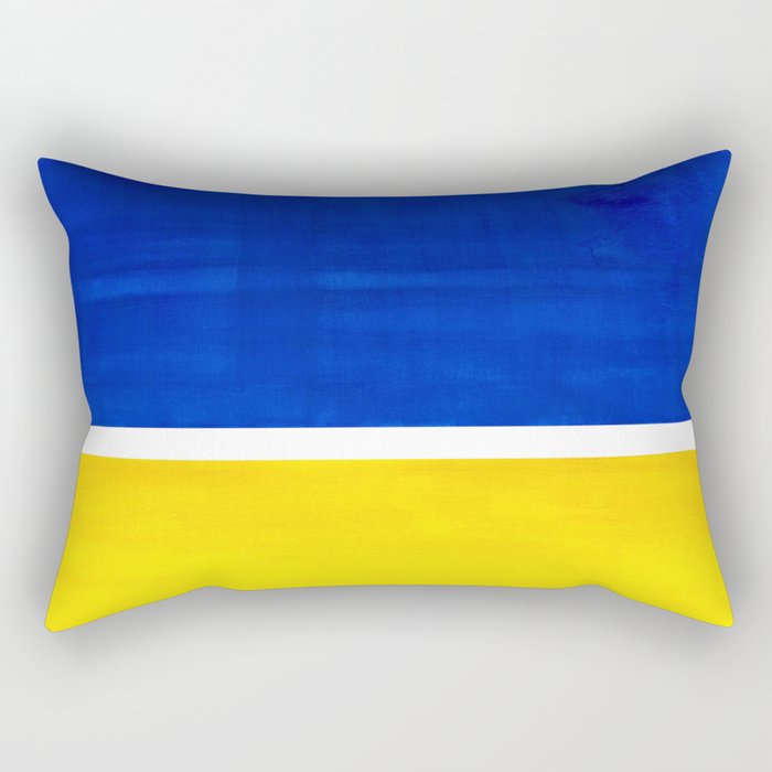 Colorful Bright Minimalist Rothko Blue Yellow Midcentury Modern Art Vintage Pop Art Rectangular Pillow