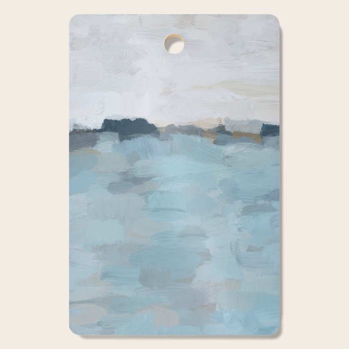 Almost Home - Navy & Baby Blue Abstract Ocean Nature Art Coastal Painting Cutting Board