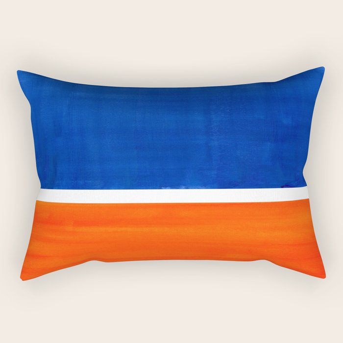 Colorful Bright Minimalist Rothko Orange And Blue Midcentury Modern Art Vintage Pop Art Rectangular Pillow