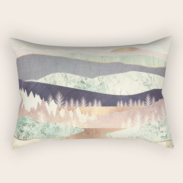 Golden Spring Reflection Rectangular Pillow