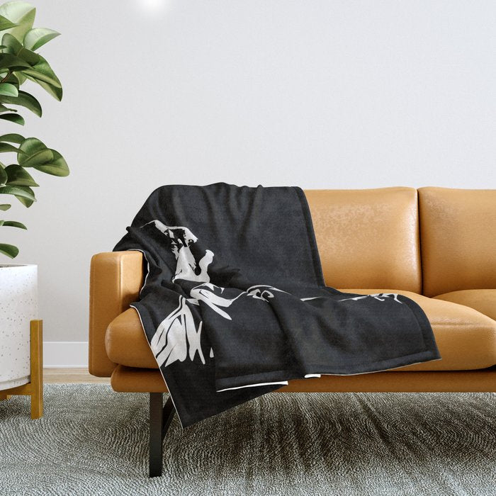 Rocky Mountain Snowboarder Catching Air Throw Blanket