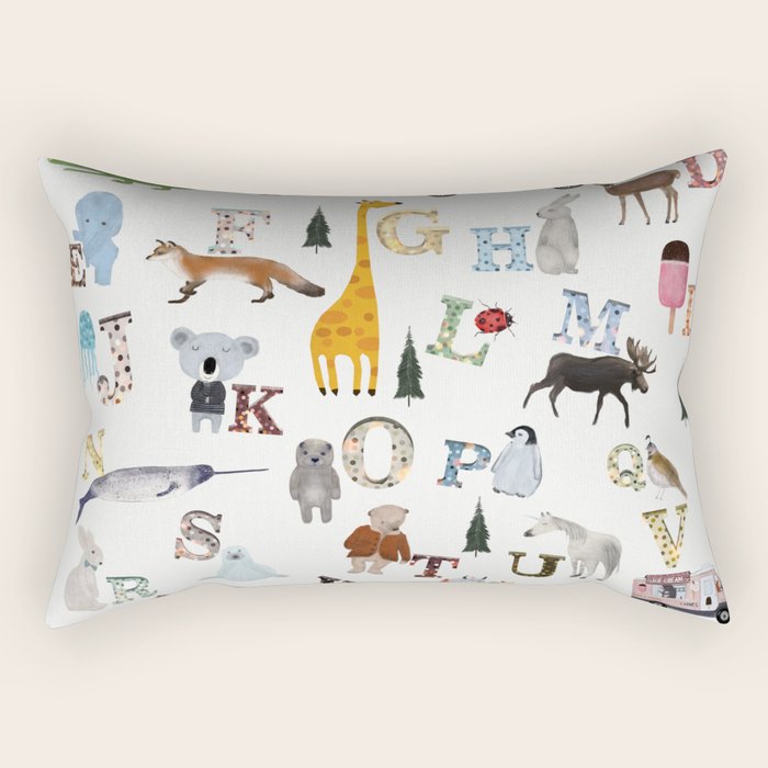 Little Nature Alphabet Rectangular Pillow