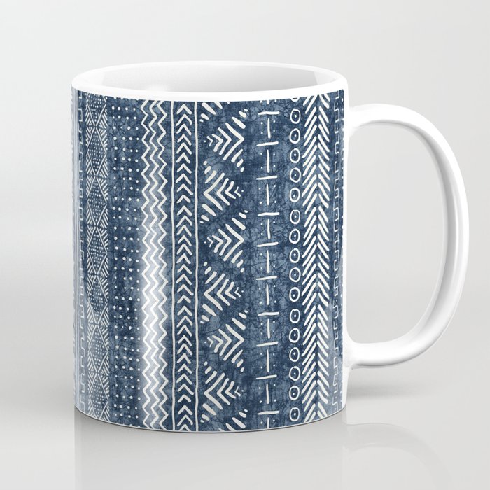 Funky Vertical Stripe In Indigo Coffee Mug