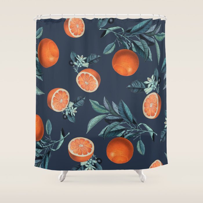 Lemon And Leaf Pattern Vi Shower Curtain