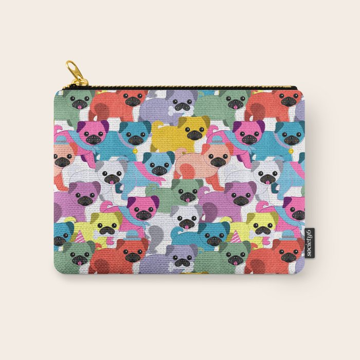 Colored Pugs Pattern - No1 Carry All Pouch