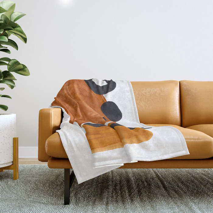 Mid Century Vintage 70'S Design Abstract Minimalist Colorful Pop Art Throw Blanket