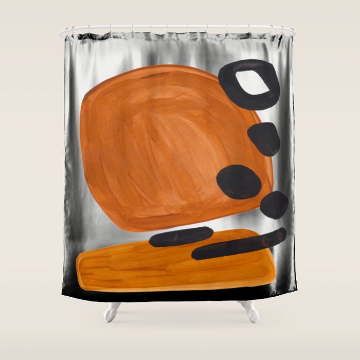 Mid Century Vintage 70'S Design Abstract Minimalist Colorful Pop Art Shower Curtain