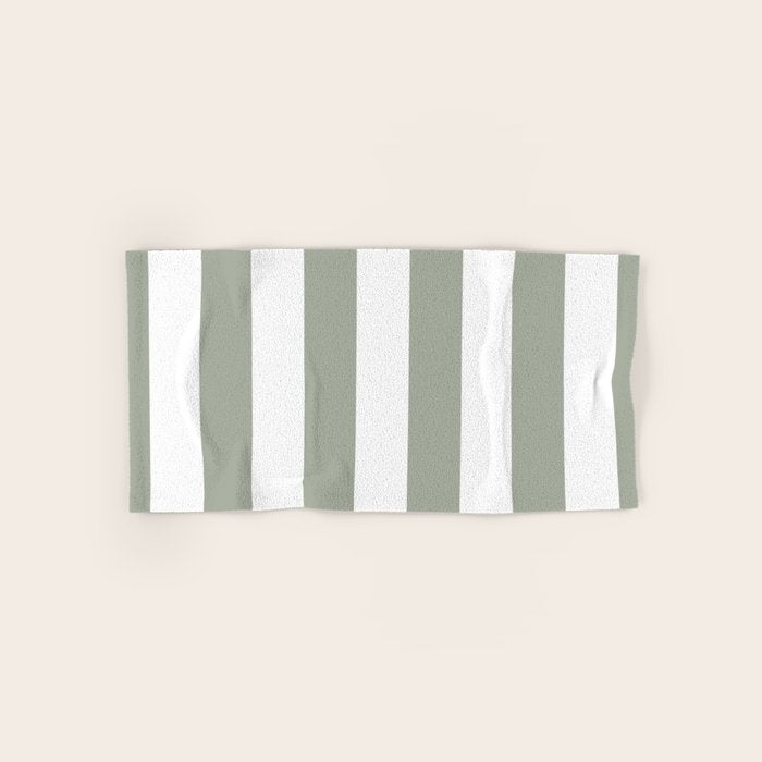 Desert Sage Grey Green Circus Tent Stripe Bath Towel