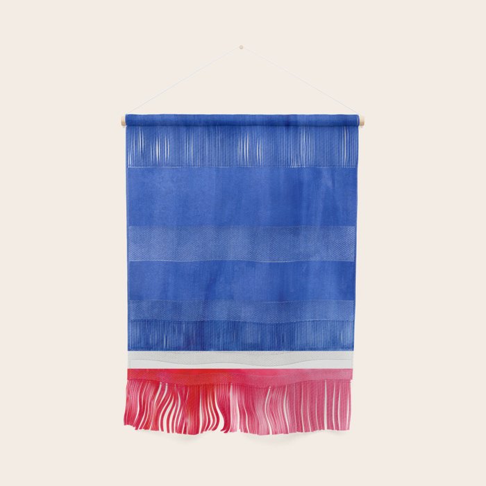 Rothko Abstract Mid Century Modern Minimalist Colorful Simple Nautical Red Blue Wall Hanging