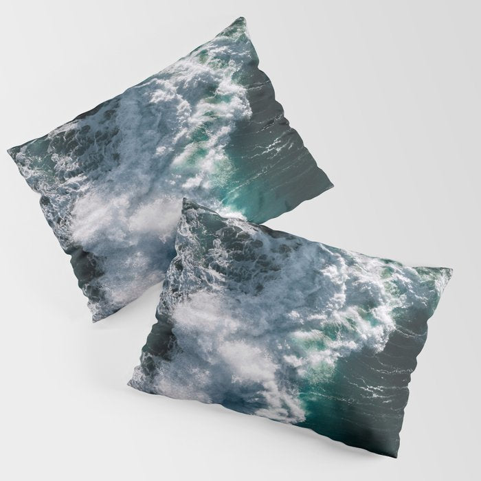 Crashing Ocean Waves - Ireland'S Seascapes At Sunset Pillow Sham