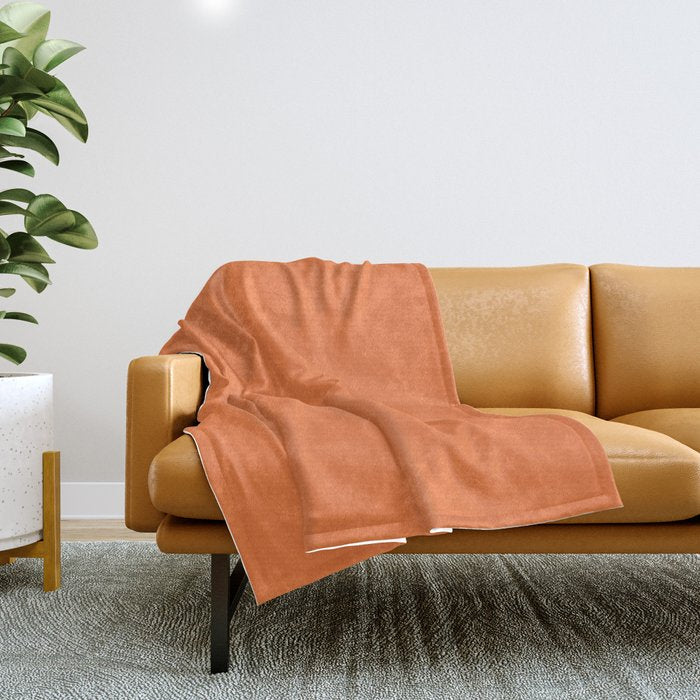Boca Solid Shades - Apricot Throw Blanket