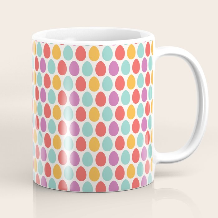 Modern Colorful Artistic Teal Pink Orange Easter Eggs Pattern Coffee Mug