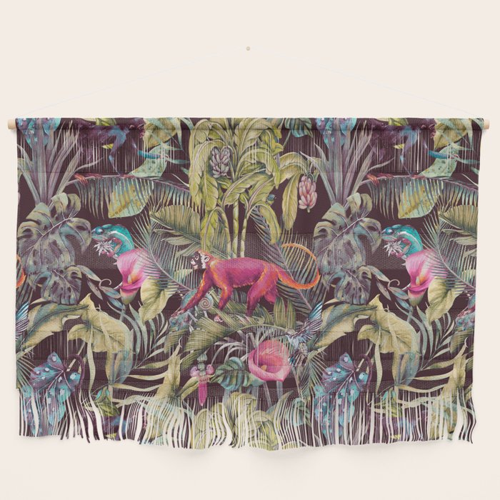 Fantasy In The Nocturnal Tropical Jungle Wall Hanging