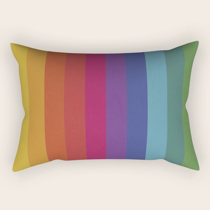 The Color Wheel / Rainbow Stripes Rectangular Pillow