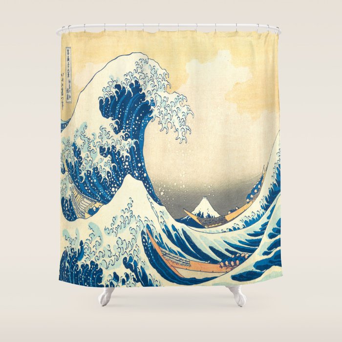 Japanese Woodblock Print The Great Wave Of Kanagawa By Katsushika Hokusai Shower Curtain