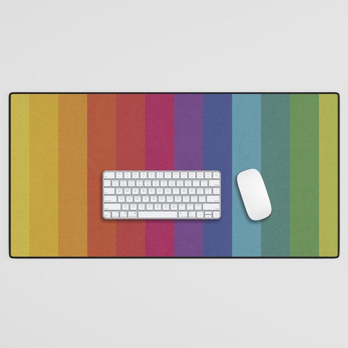 The Color Wheel / Rainbow Stripes Desk Mat