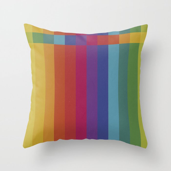 The Color Wheel / Rainbow Stripes Throw Pillow