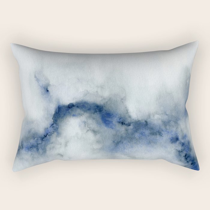 Indigo Abstract Painting | No.3 Rectangular Pillow