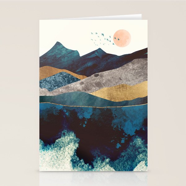 Blue Mountain Reflection Stationery Card