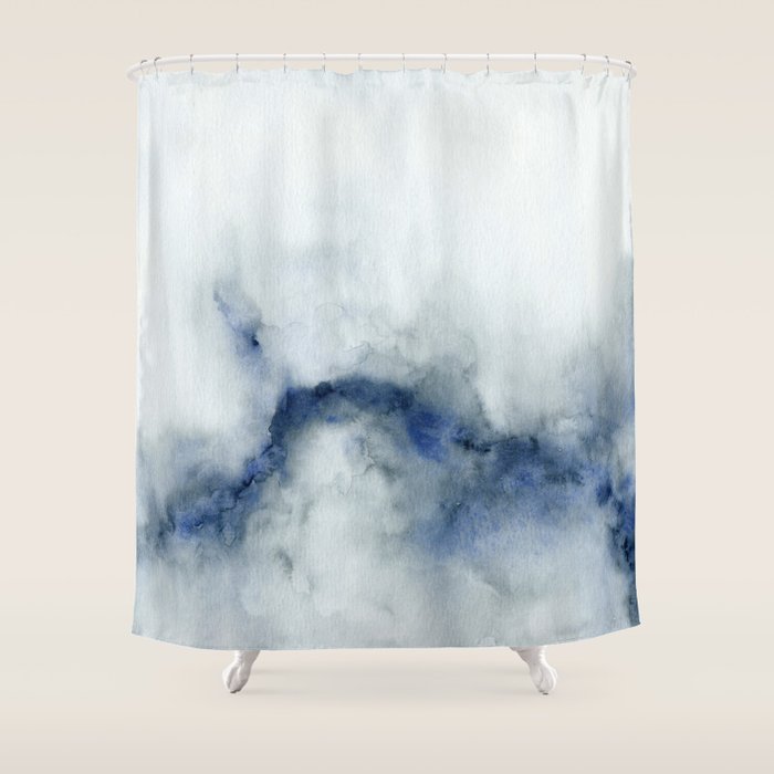 Indigo Abstract Painting | No.3 Shower Curtain