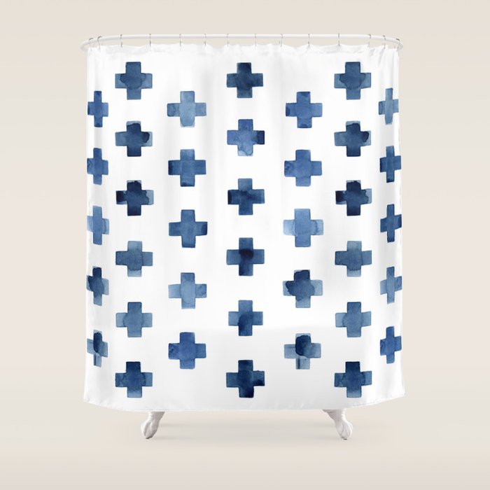 Crosses Scandinavian Pattern Shower Curtain