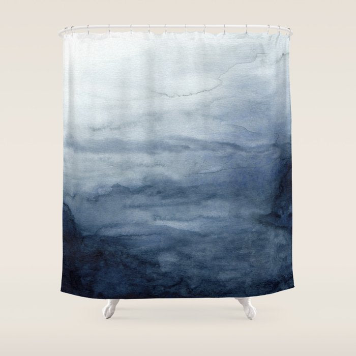 Indigo Abstract Painting | No.2 Shower Curtain