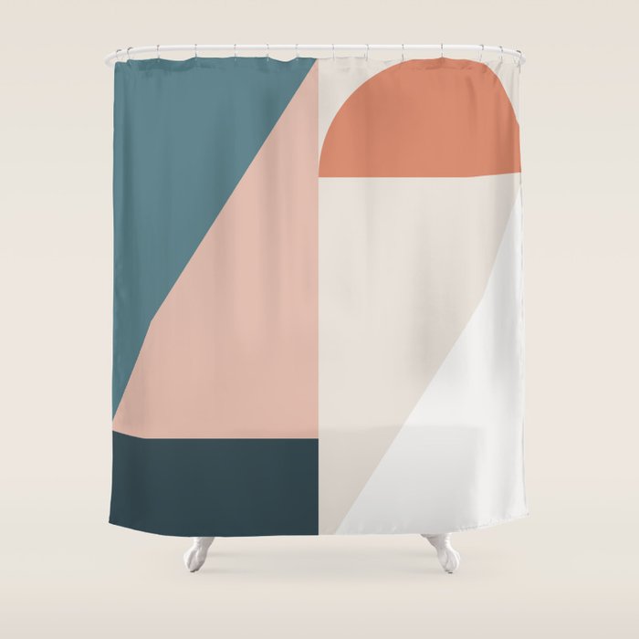 Cirque 01 Abstract Geometric Shower Curtain
