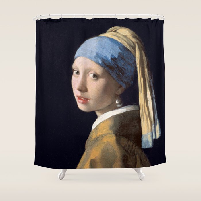 Girl With A Pearl Earring Shower Curtain