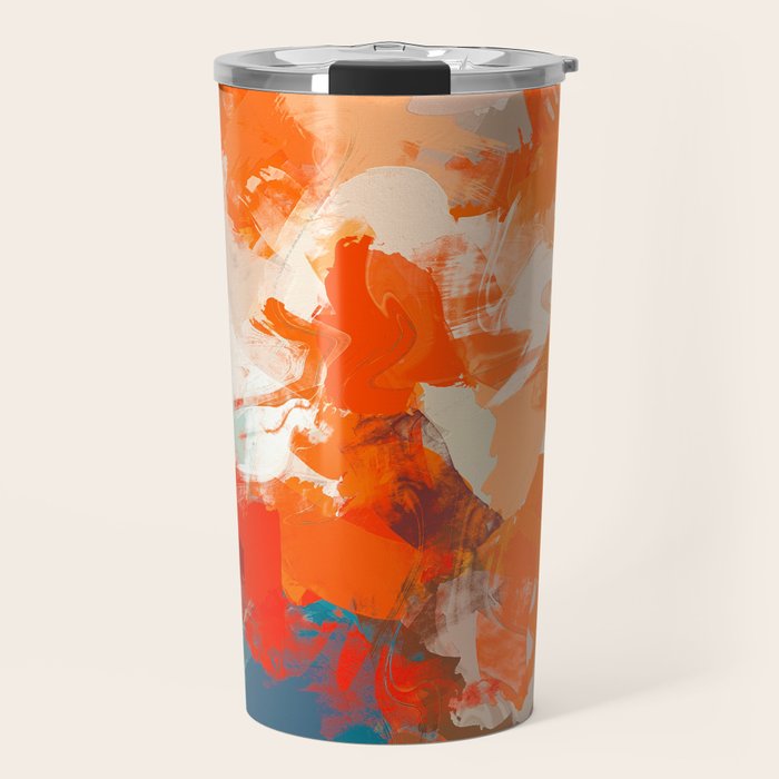 Pleasure, Abstract Painting Summer, Positivity Modern Bohemian Pop Of Color Bright Good Vibes Travel Mug