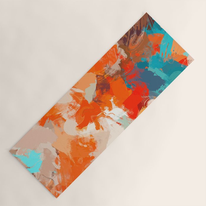 Pleasure, Abstract Painting Summer, Positivity Modern Bohemian Pop Of Color Bright Good Vibes Yoga Mat