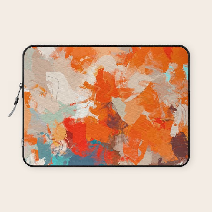 Pleasure, Abstract Painting Summer, Positivity Modern Bohemian Pop Of Color Bright Good Vibes Laptop Sleeve