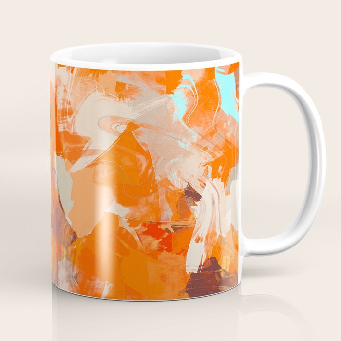 Pleasure, Abstract Painting Summer, Positivity Modern Bohemian Pop Of Color Bright Good Vibes Coffee Mug