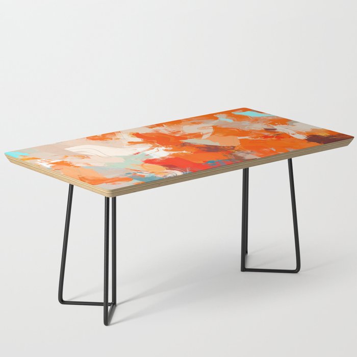 Pleasure, Abstract Painting Summer, Positivity Modern Bohemian Pop Of Color Bright Good Vibes Coffee Table