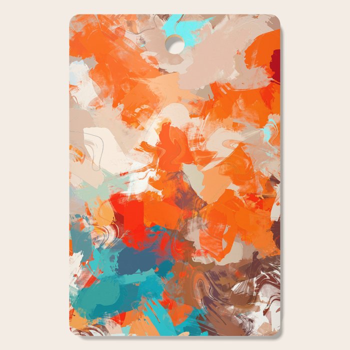 Pleasure, Abstract Painting Summer, Positivity Modern Bohemian Pop Of Color Bright Good Vibes Cutting Board