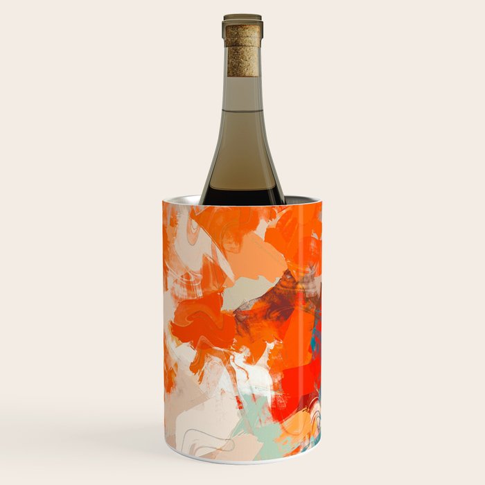 Pleasure, Abstract Painting Summer, Positivity Modern Bohemian Pop Of Color Bright Good Vibes Wine Chiller