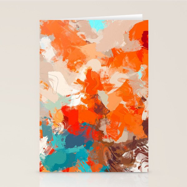 Pleasure, Abstract Painting Summer, Positivity Modern Bohemian Pop Of Color Bright Good Vibes Stationery Card