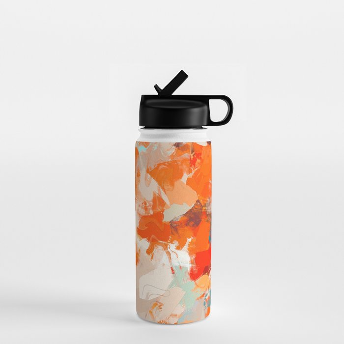 Pleasure, Abstract Painting Summer, Positivity Modern Bohemian Pop Of Color Bright Good Vibes Water Bottle