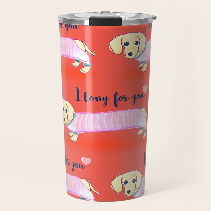 Valentine'S Day Dachshund Dog Travel Mug