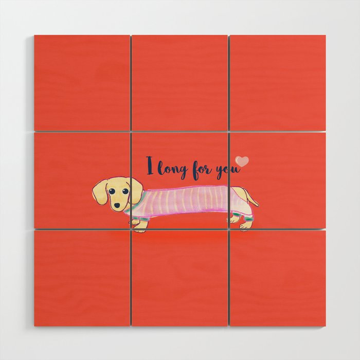Valentine'S Day Dachshund Dog Wood Wall Art