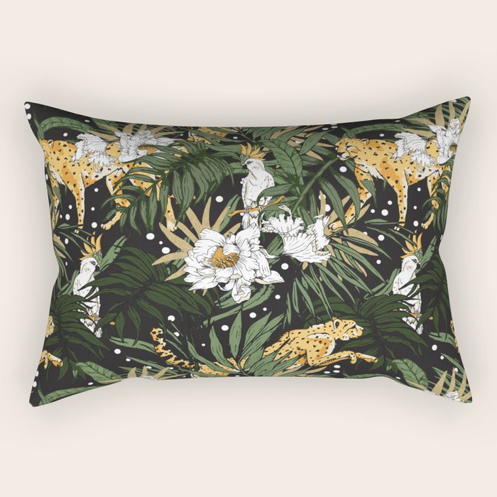 Cheetah In The Glamorous Nocturnal Jungle Rectangular Pillow