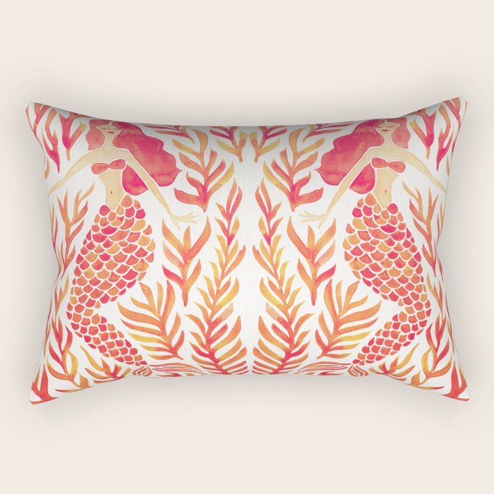 Kelp Forest Mermaid - Peach Palette Rectangular Pillow
