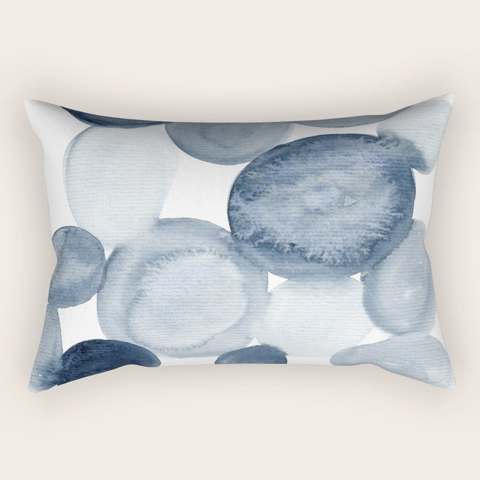 Pebbles Watercolor Abstract Rectangular Pillow
