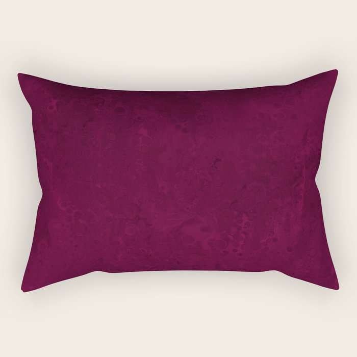 Hand Painted Modern Abstract Burgundy Marble Watercolor Rectangular Pillow