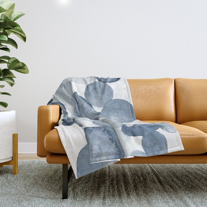 Pebbles Watercolor Abstract Throw Blanket