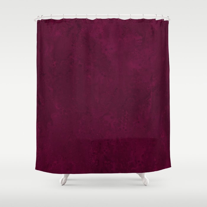 Hand Painted Modern Abstract Burgundy Marble Watercolor Shower Curtain